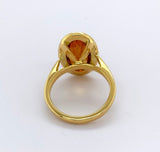 18ct Gold Citrine & Diamond Ring